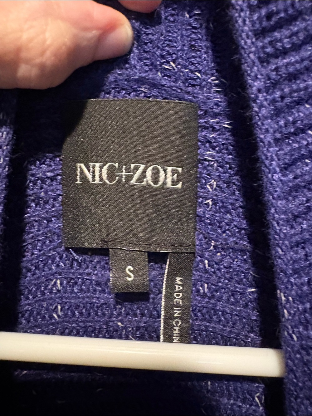 NIC+ZOE Open-Front Ribbed Cardigan in Navy Blue - Picture 2 of 3
